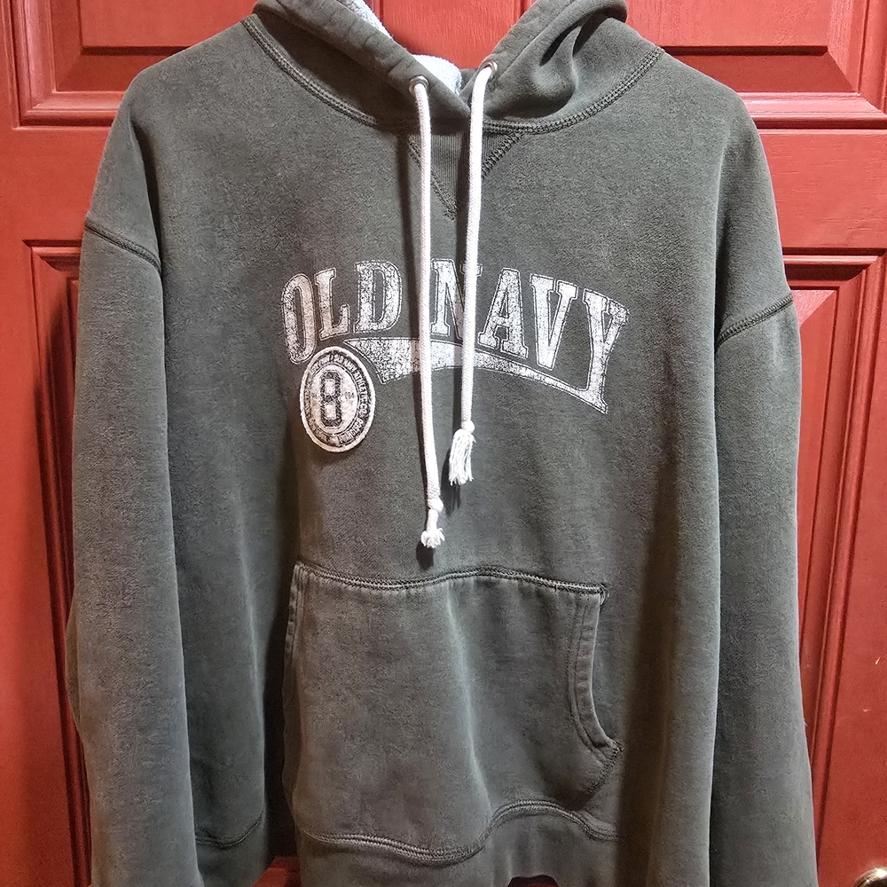 Old Navy Men's Green Hoodie Sweater